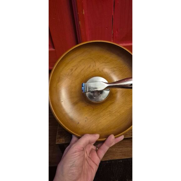 Vintage Milbern Bowl Nutcracker 9 3/4” ROUND 6" H Mid Century Modern Nut Cracker - Picture 3 of 5